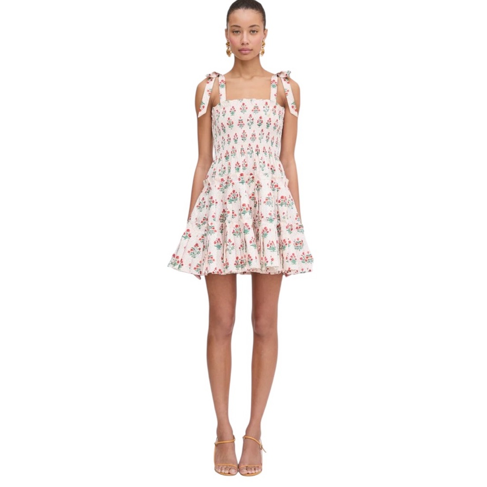 Hill House Ribbon Charlotte Mini Nap dress. Block Print, Poppy. M. NWT - Picture 5 of 9